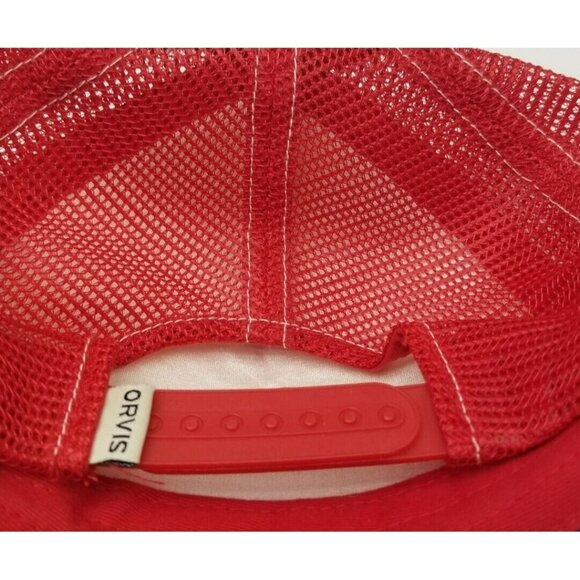 Orvis Red Blue White Adult Trucker Mesh Fishing Trucker Hat Mens Snapback OSFA - Picture 6 of 9